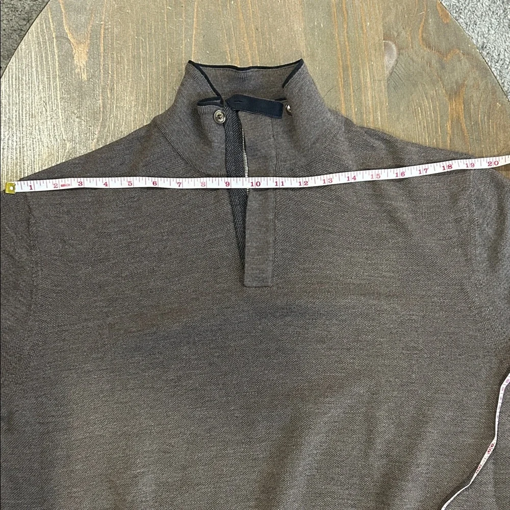 Men's Zegna Wool Brown Sweater L/XL - Picture 10 of 13